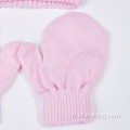 Chapeau tricoté personnalisé et gants tricotés pour bébé